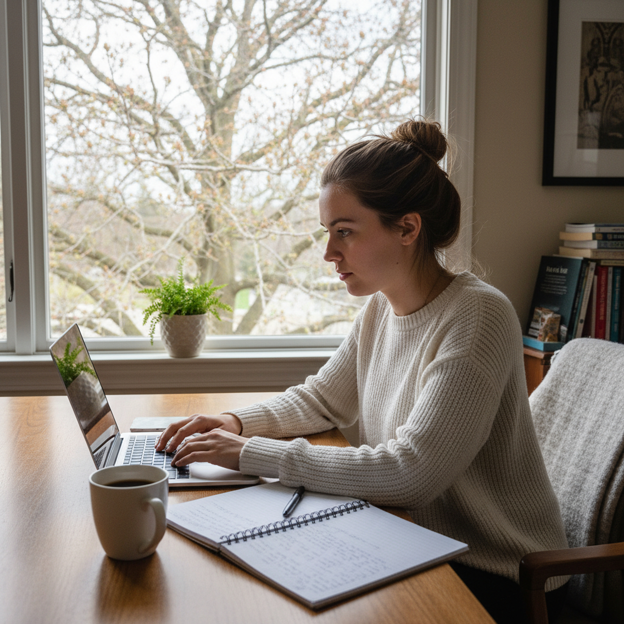 Student volgt online kennismakingsles vanuit huis